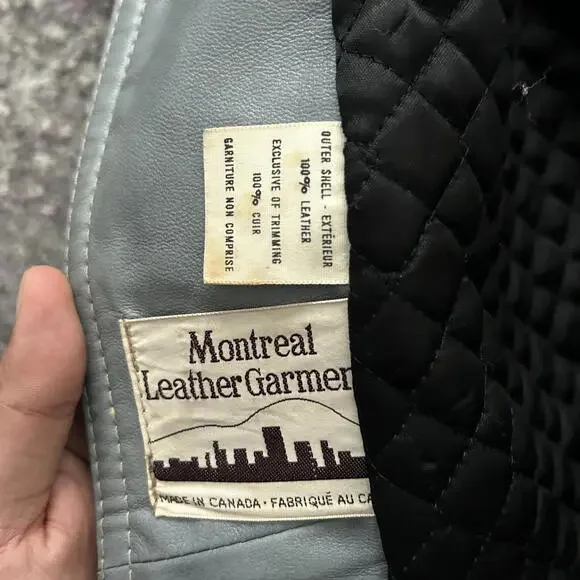 Women's Gray Leather Trench Coat with Real Fur Collar - Picture 9 of 9